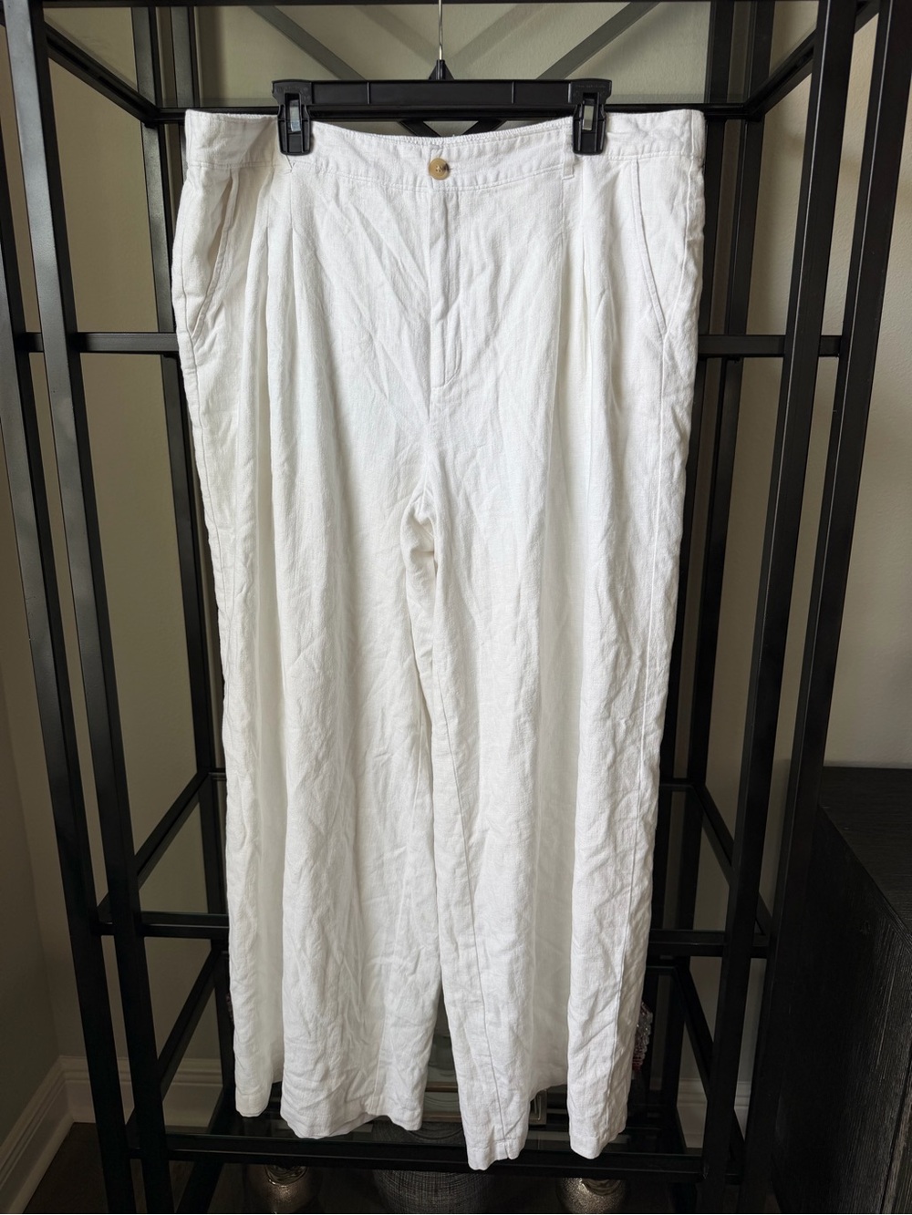 Liz Claiborne White Women's Linen-Blend Chinos